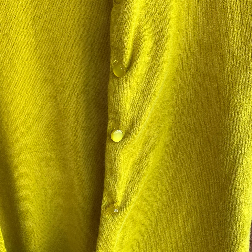 J.Crew Women’s XXS Yellow Crewneck Button Cardigan Sweater - Picture 3 of 5